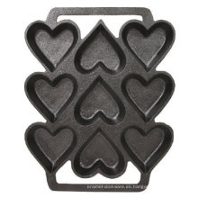 Molde para pasteles en forma de corazón de hierro fundido - 9 x 7.5 pulgadas